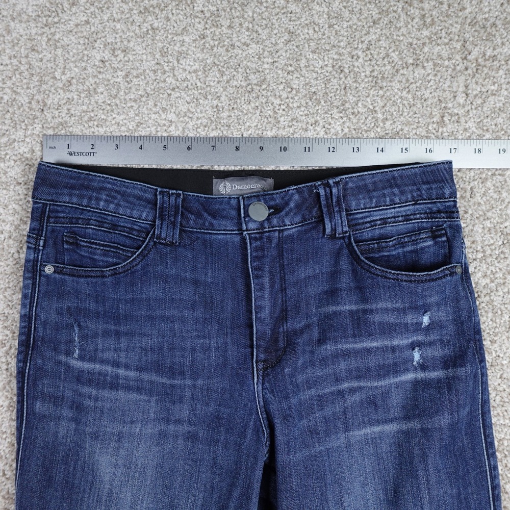 Democracy Ab Technology Mid-Rise Straight Frayed Hem Jeans Size 12 - Picture 6 of 9